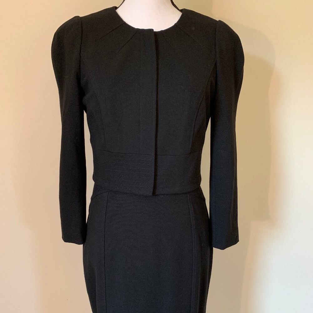 Diane Von Furstenberg | stretch knit crop jacket and sheath cocktail dress